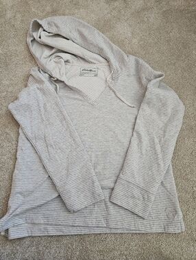 Eddie Bauer Lounge Hoodie, Gray Stripe, Small